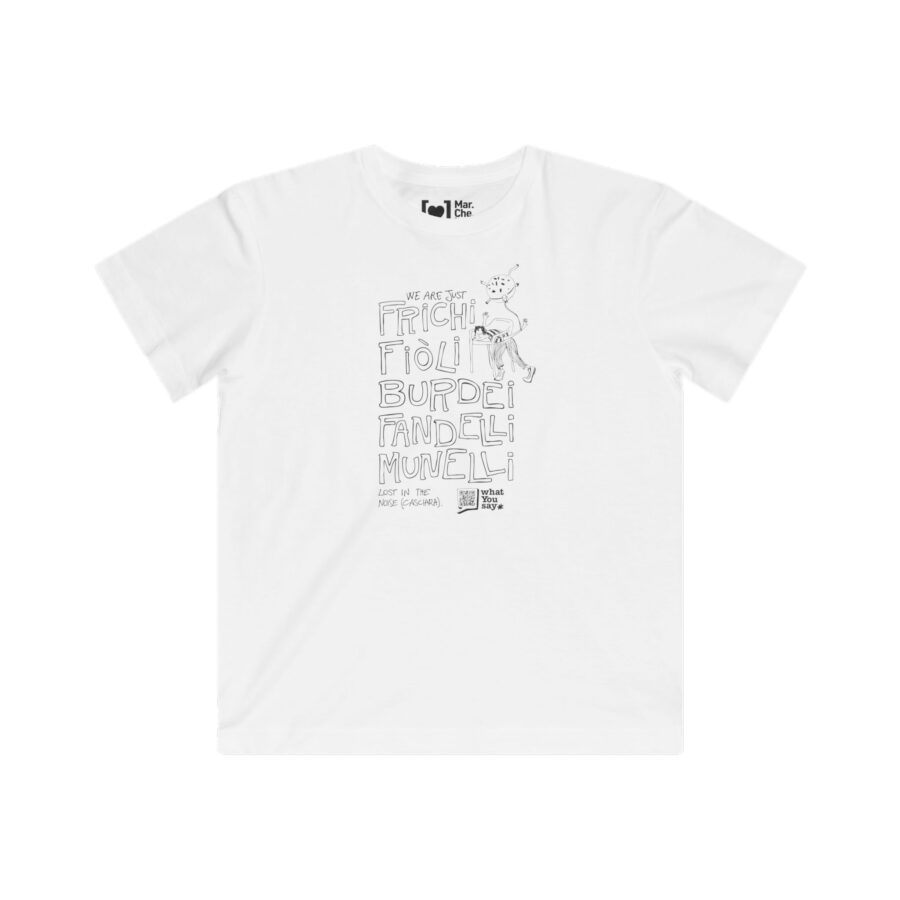 Maglietta bimbo con illustrazione e frase in dialetto – capsule Lo(w)-cal