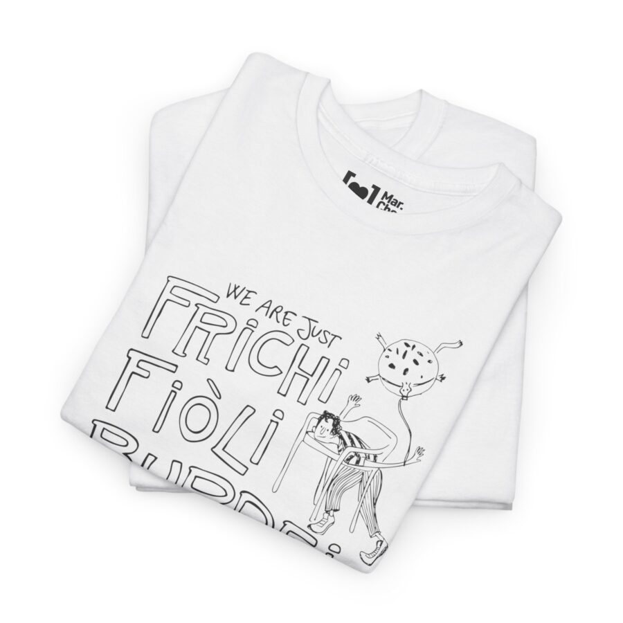 T-shirt bambino “Lost in Casciara” con grafiche in dialetto marchigiano – MarcheLove