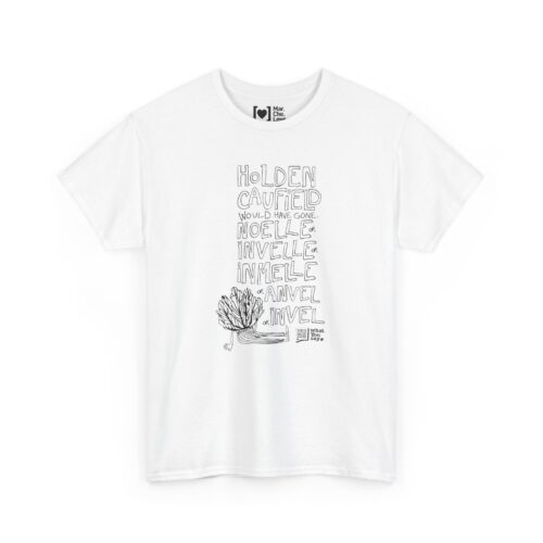 T-shirt unisex “Il Giovane Holden Gone Noelle” con illustrazione e citazione in dialetto – MarcheLove